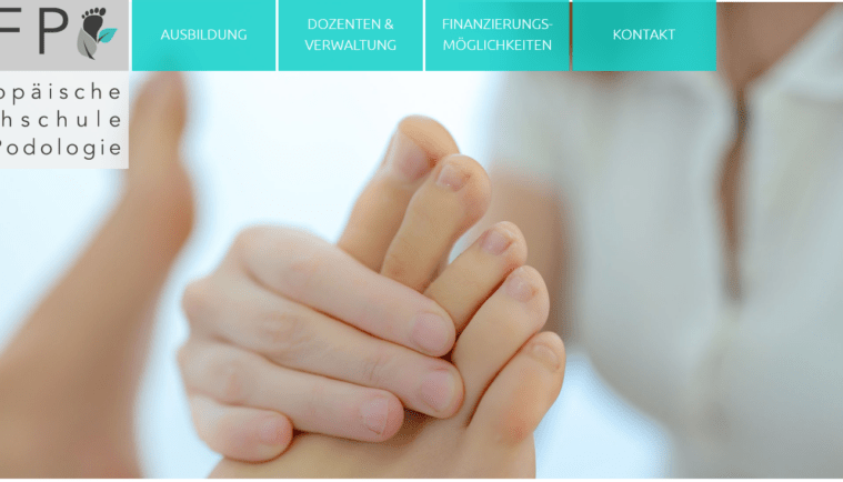 Screenshot: Website der Europäischen Fachschule für Podologie (EPP)